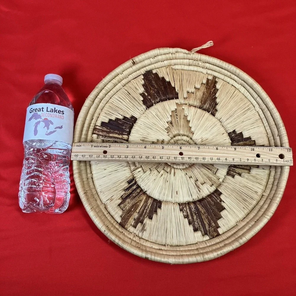 Vintage Banana Bark Basket Coiled Plate / 12